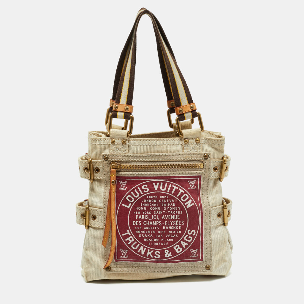 Louis Vuitton Red Canvas Globe Cabas PM Bag Louis Vuitton Red Canvas Globe Cabas PM Bag