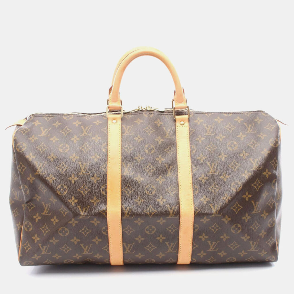 Louis Vuitton Keepall 50 Brown Monogram Canvas Travel Bag Louis Vuitton Keepall 50 Brown Monogram Canvas Travel Bag