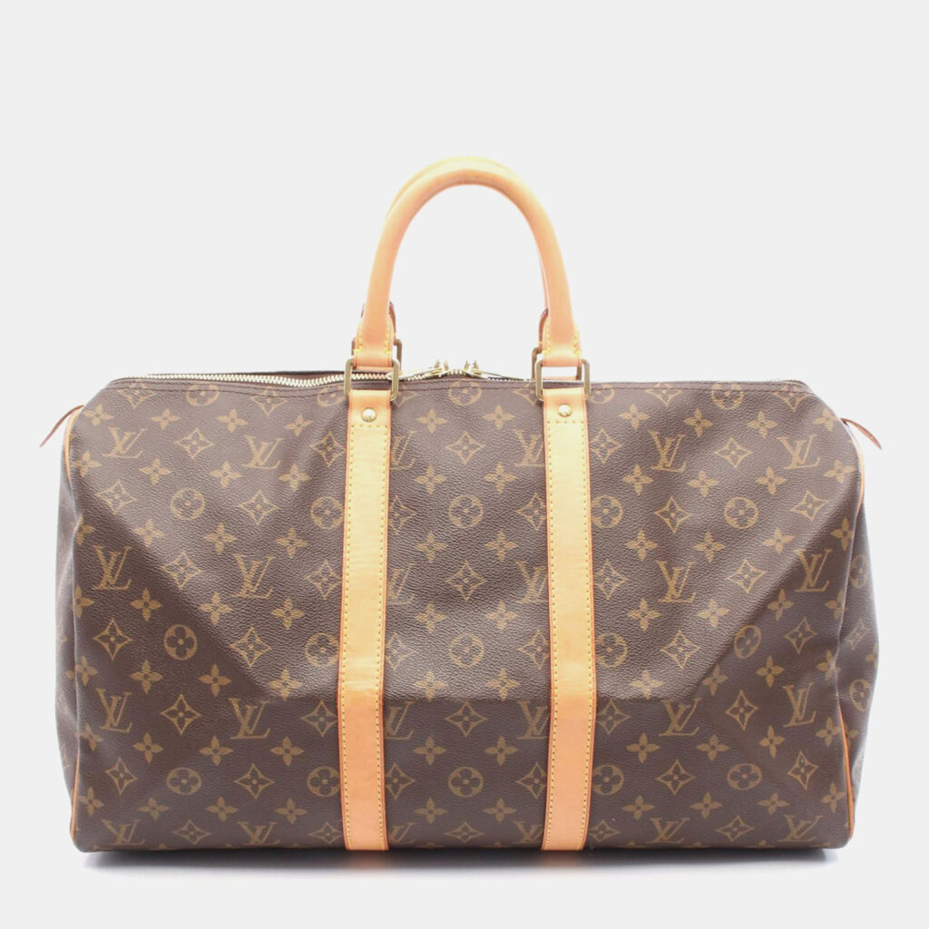 Louis Vuitton Keepall 45 Brown Monogram Canvas Travel Bag Louis Vuitton Keepall 45 Brown Monogram Canvas Travel Bag