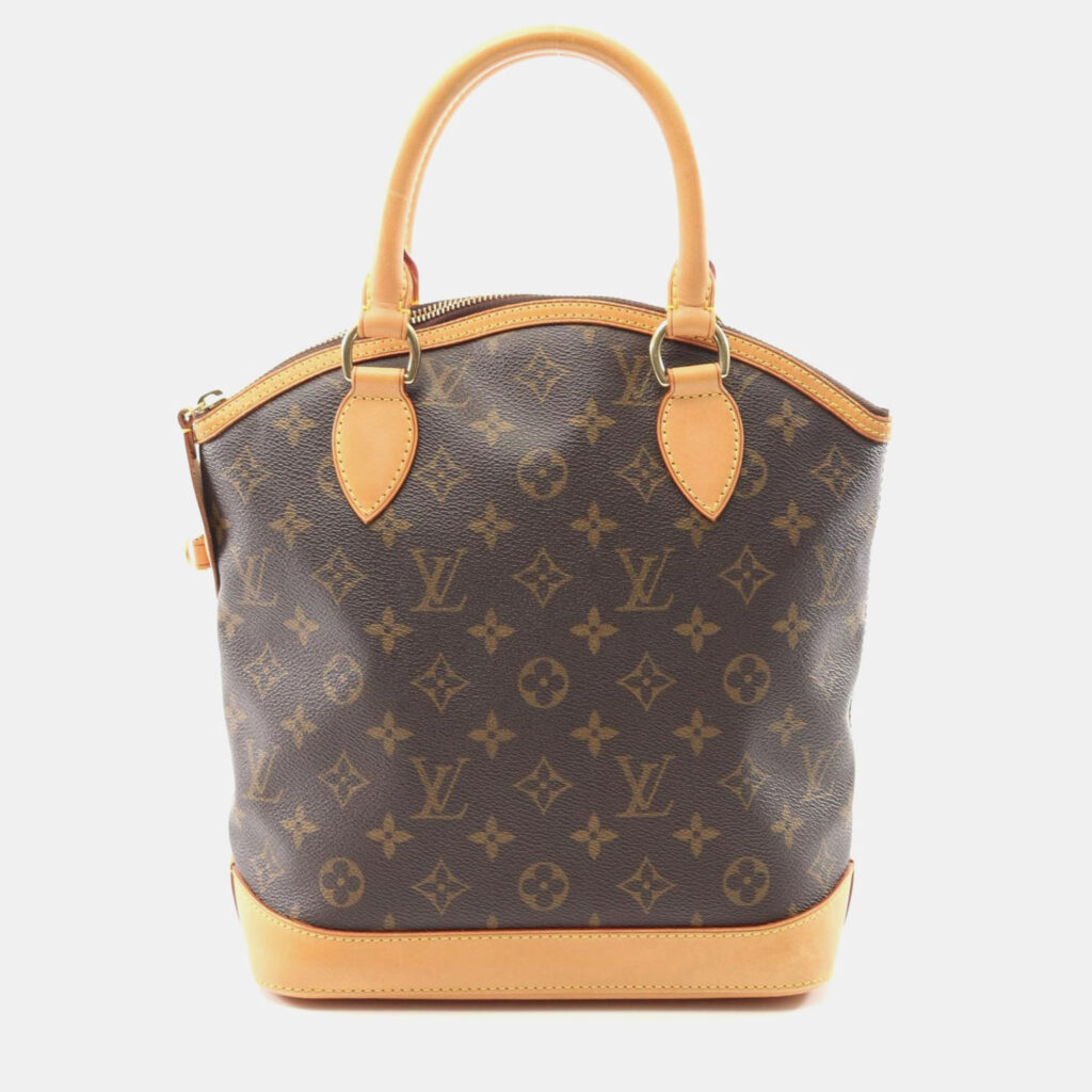 Louis Vuitton Lockit Brown Monogram Canvas Leather Top Handle Bag Louis Vuitton Lockit Brown Monogram Canvas Leather Top Handle Bag