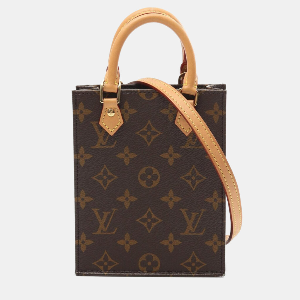 Louis Vuitton Sac Plat Petite Brown Monogram Canvas Bag Louis Vuitton Sac Plat Petite Brown Monogram Canvas Bag