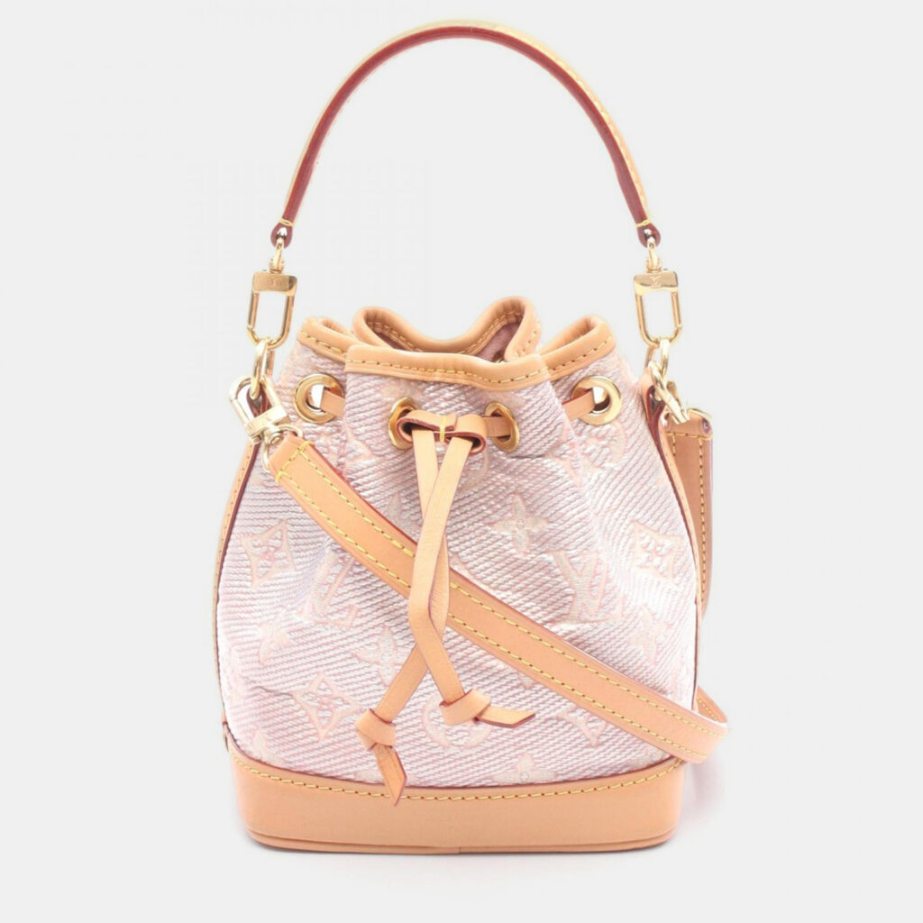 Louis Vuitton Nano Noe Pink Monogram Laminated Jacquard Shoulder Bag Louis Vuitton Nano Noe Pink Monogram Laminated Jacquard Shoulder Bag