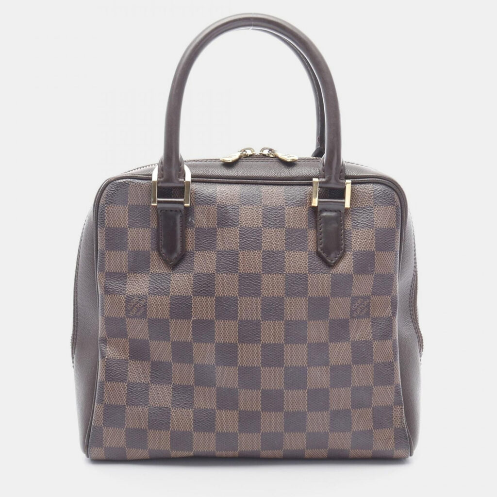 Louis Vuitton Brera Brown Ebene Damier Canvas Leather Handbag