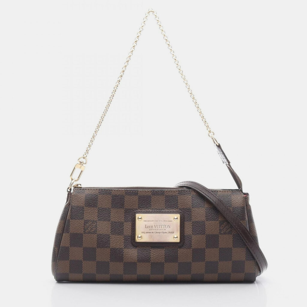 Louis Vuitton Eva Damier Ebene Chain Shoulder Bag Louis Vuitton Eva Damier Ebene Chain Shoulder Bag