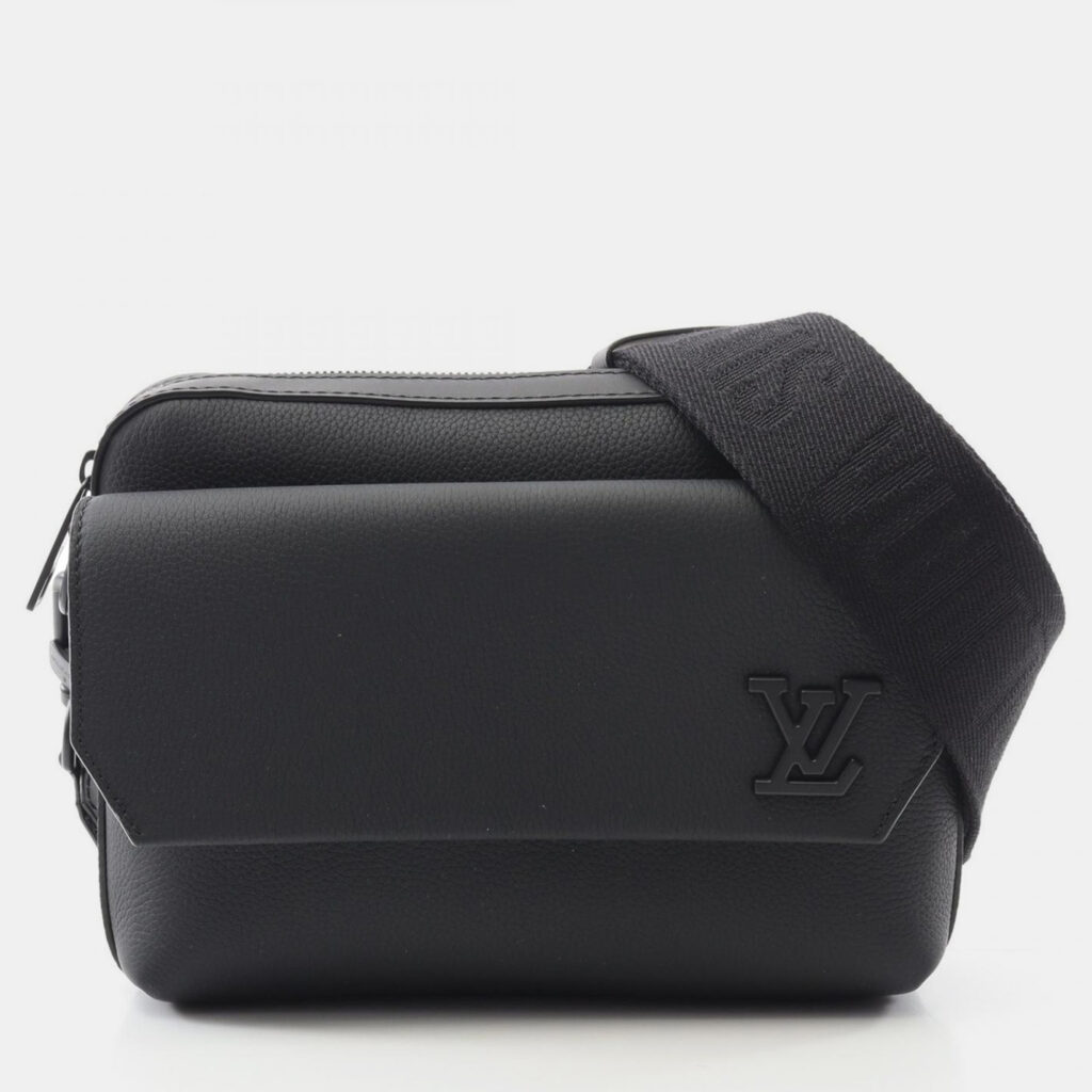 Louis Vuitton Fastline Messenger Black Aerogram Leather Shoulder Bag