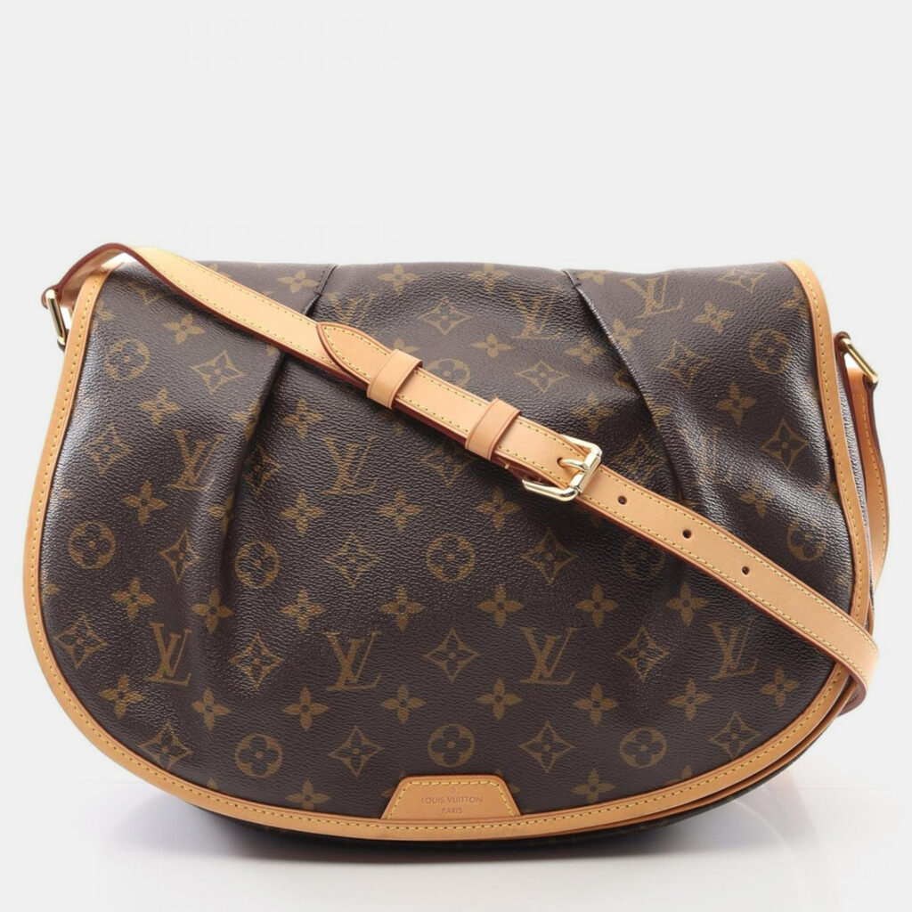 Louis Vuitton Menilmontant MM Brown Monogram Leather Crossbody Bag