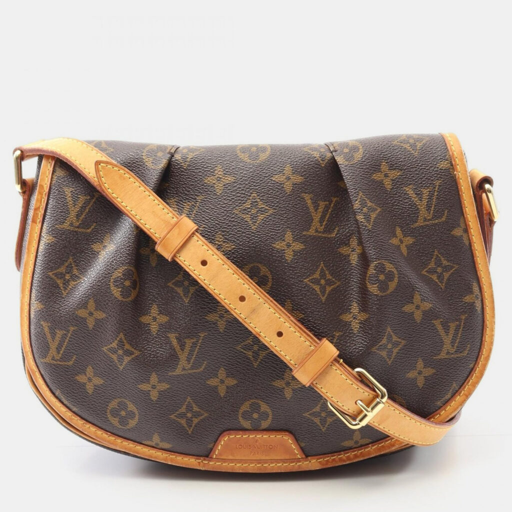 Louis Vuitton Menilmontant PM Brown Monogram Canvas Crossbody Bag Louis Vuitton Menilmontant PM Brown Monogram Canvas Crossbody Bag
