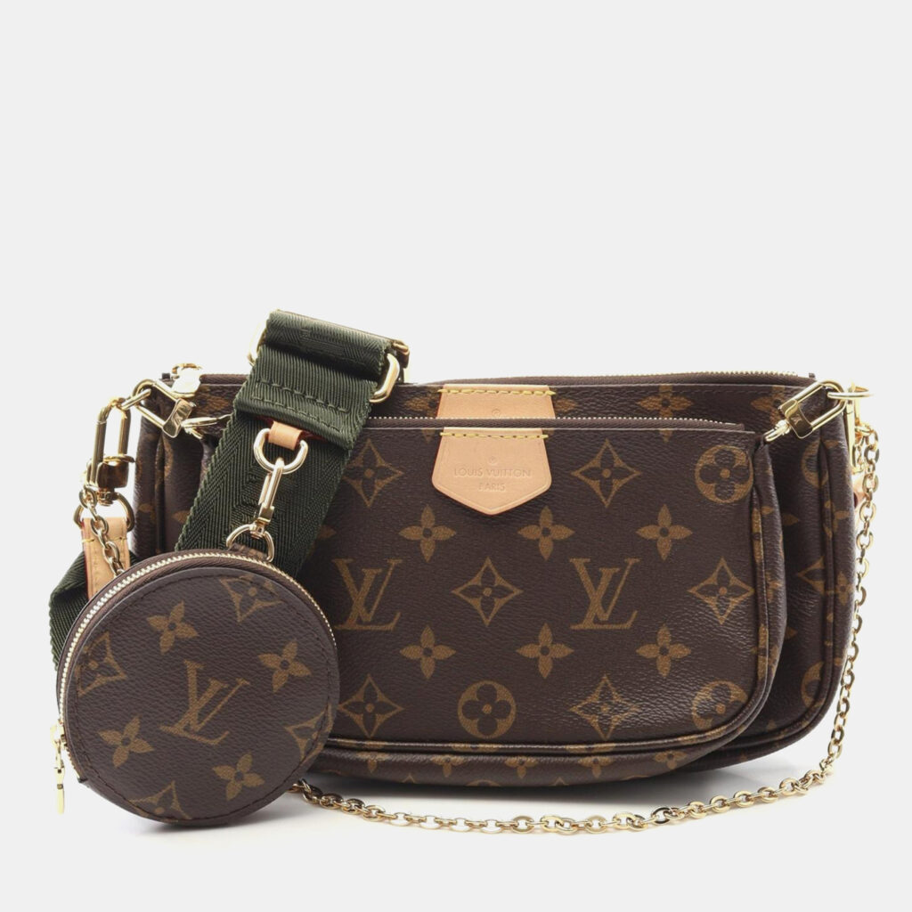 Louis Vuitton Multi Pochette Accessoires Brown Monogram Canvas Chain Shoulder Bag