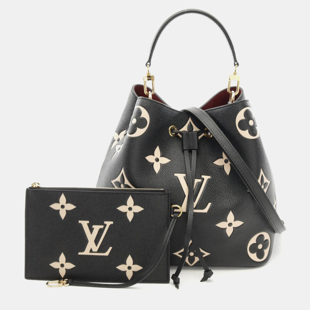 Louis Vuitton NeoNoe MM Black Monogram Leather Shoulder Bag