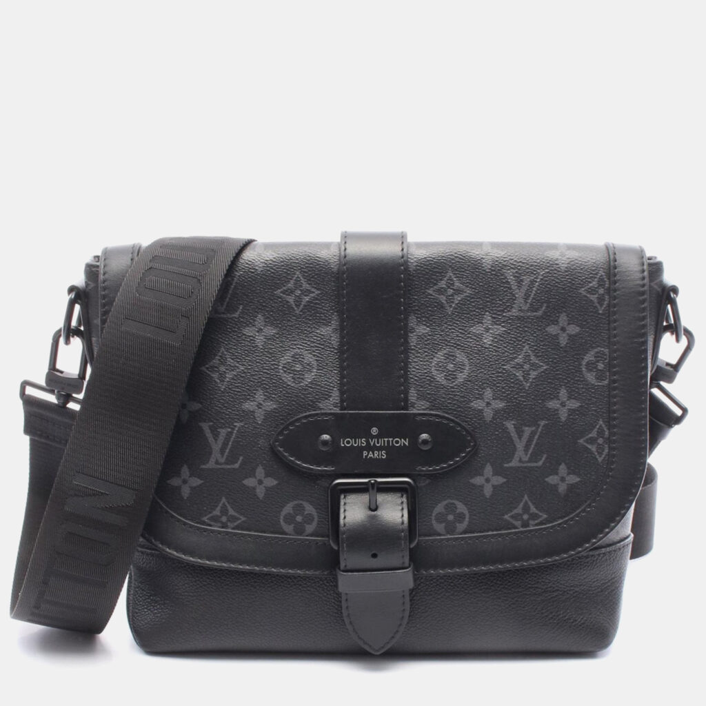 Louis Vuitton Saumur Monogram Eclipse Canvas Shoulder Bag Louis Vuitton Saumur Monogram Eclipse Canvas Shoulder Bag