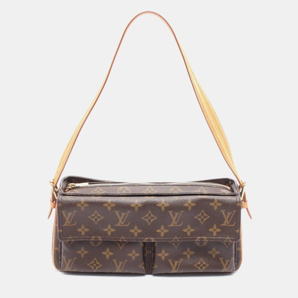 Louis Vuitton Vivacite MM Brown Monogram Canvas Shoulder Bag Louis Vuitton Vivacite MM Brown Monogram Canvas Shoulder Bag