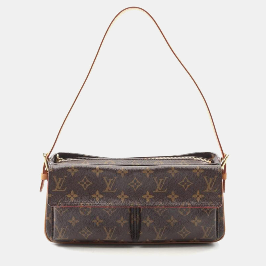 Louis Vuitton Vivacite MM Brown Monogram Canvas Shoulder Bag Louis Vuitton Vivacite MM Brown Monogram Canvas Shoulder Bag