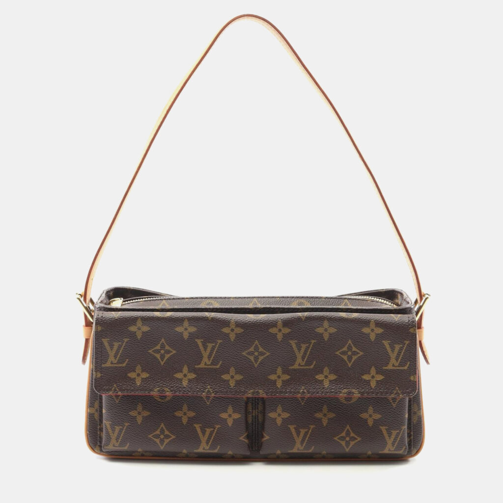 Louis Vuitton Vivacite MM Brown Monogram Canvas Shoulder Bag Louis Vuitton Vivacite MM Brown Monogram Canvas Shoulder Bag