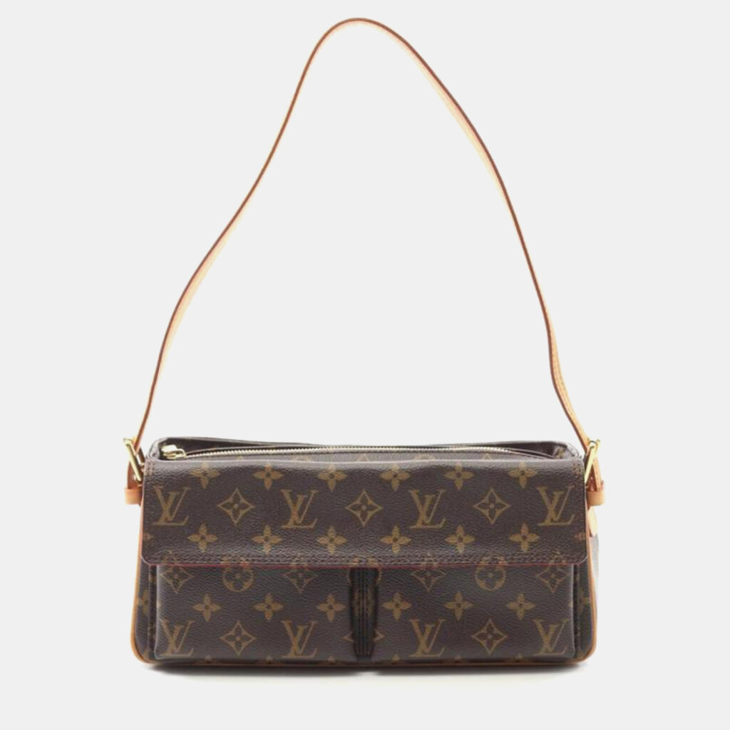 Louis Vuitton Vivacite MM Brown Monogram Canvas Shoulder Bag Louis Vuitton Vivacite MM Brown Monogram Canvas Shoulder Bag