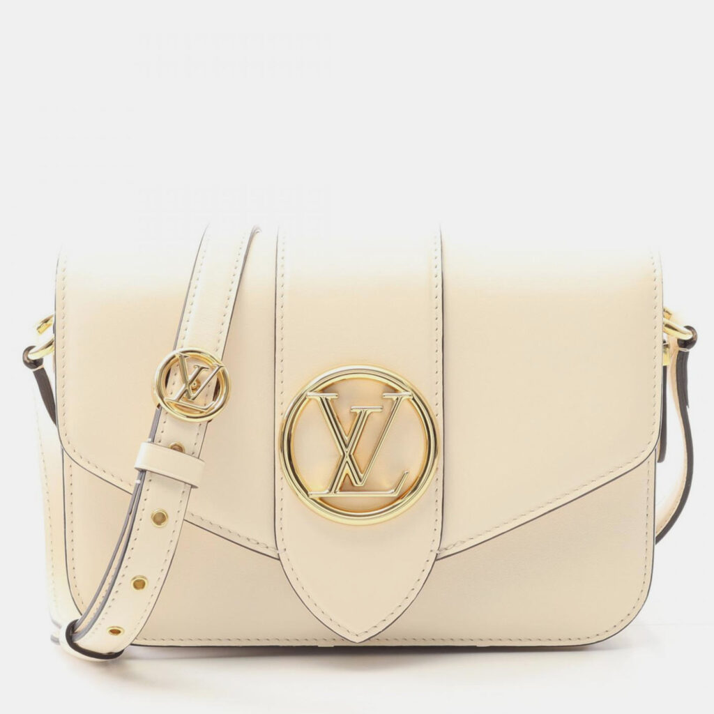 Louis Vuitton LV Pont Neuf Beige Calfskin Crossbody Shoulder Bag