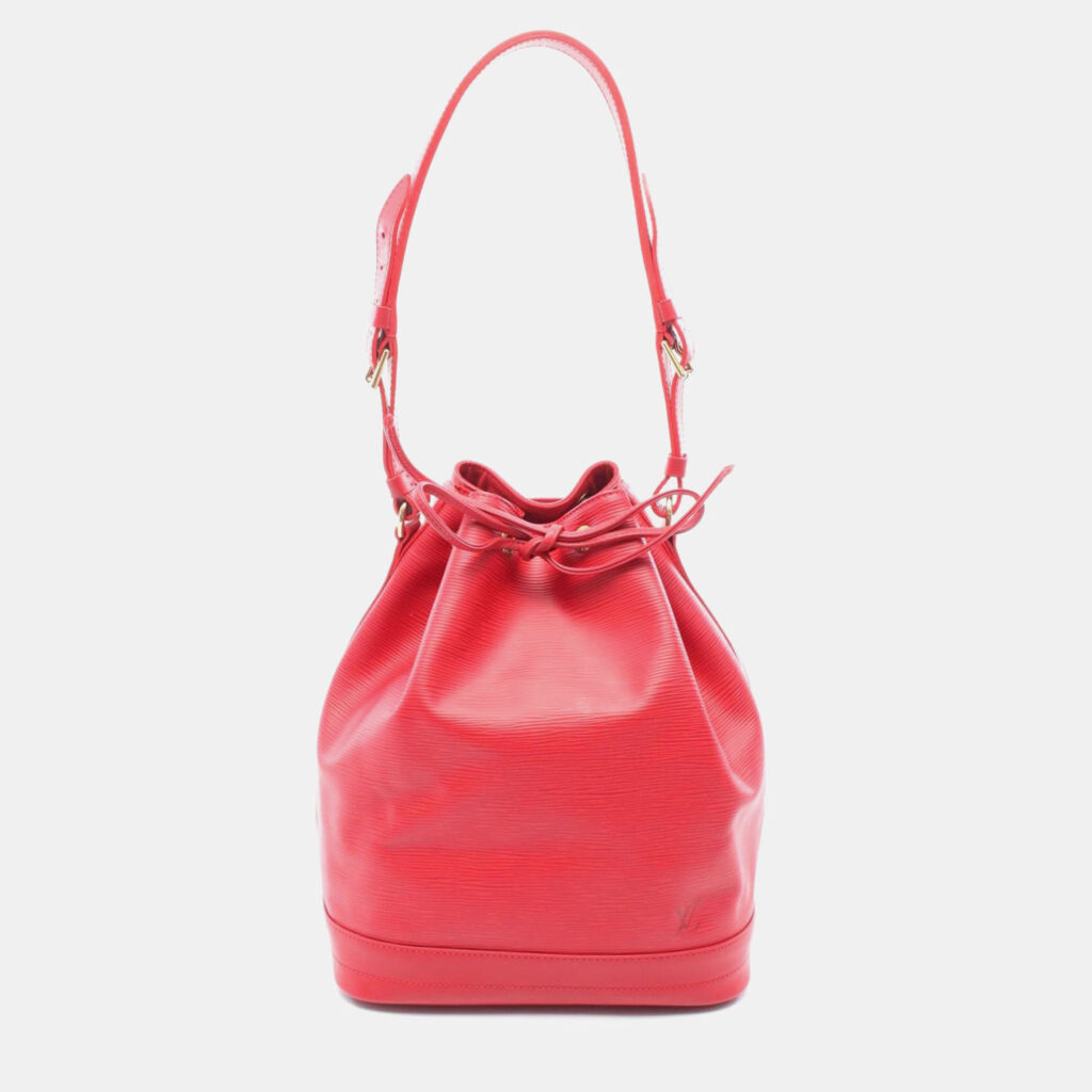 Louis Vuitton Noe Epi Leather Red Rouge Shoulder Drawstring Bag Louis Vuitton Noe Epi Leather Red Rouge Shoulder Drawstring Bag