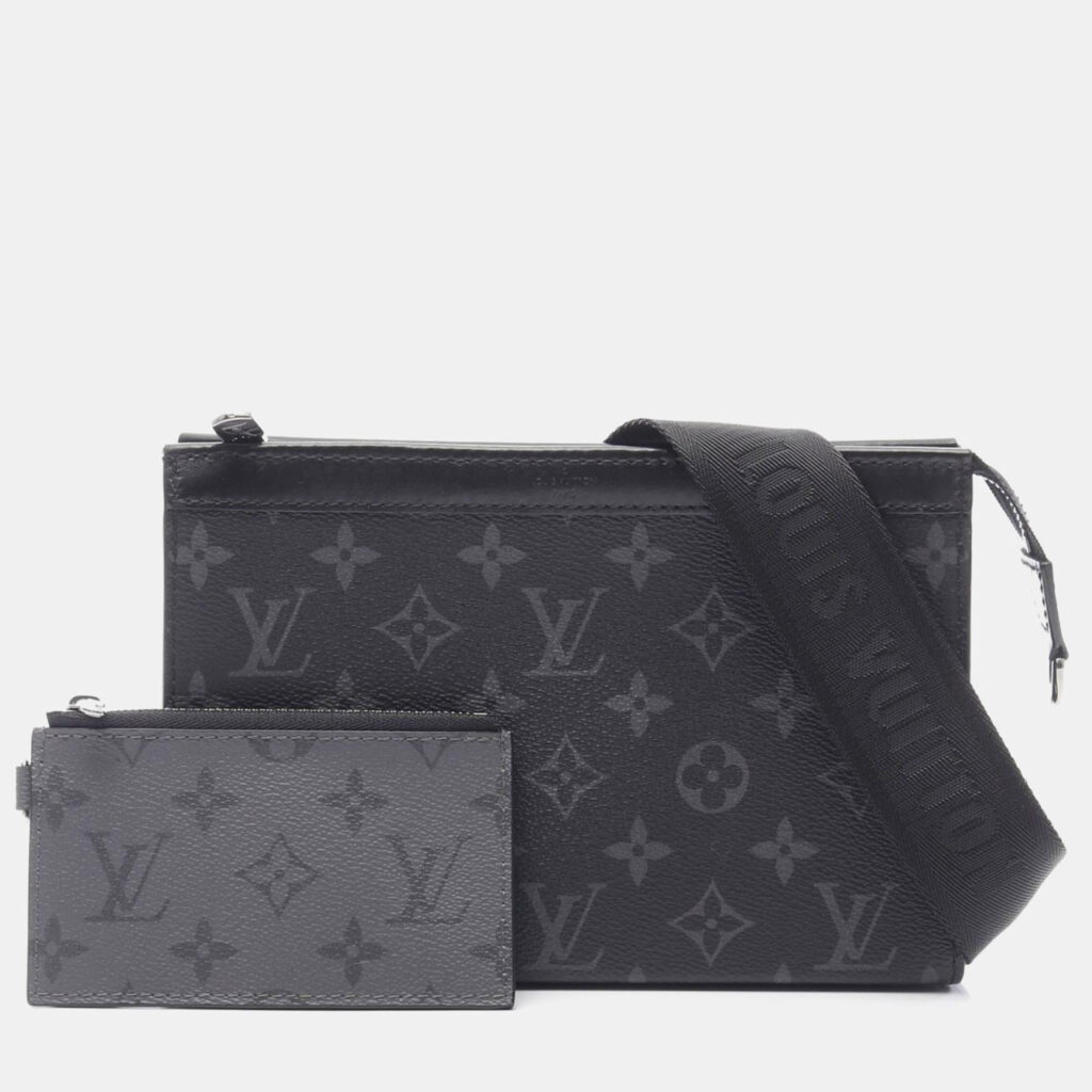 Louis Vuitton Gaston Grey Monogram Eclipse Canvas Wearable Wallet Louis Vuitton Gaston Grey Monogram Eclipse Canvas Wearable Wallet