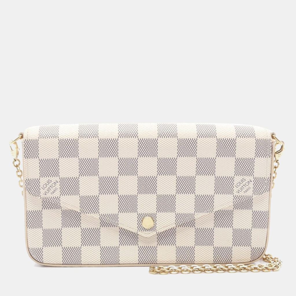 Louis Vuitton Pochette Felice White Damier Azur Canvas Shoulder Bag Louis Vuitton Pochette Felice White Damier Azur Canvas Shoulder Bag