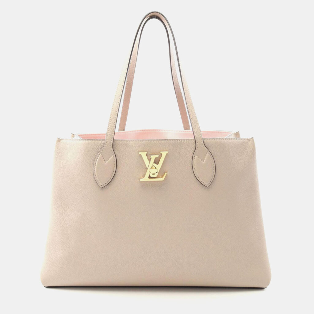 Louis Vuitton Lockme Shopper Beige Leather Tote Bag