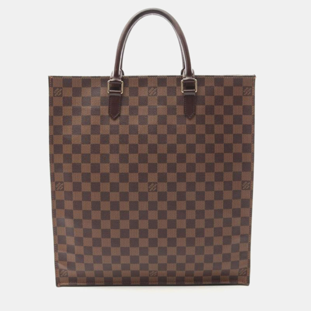 Louis Vuitton Sac Plat Damier Ebene Canvas Tote Bag Louis Vuitton Sac Plat Damier Ebene Canvas Tote Bag