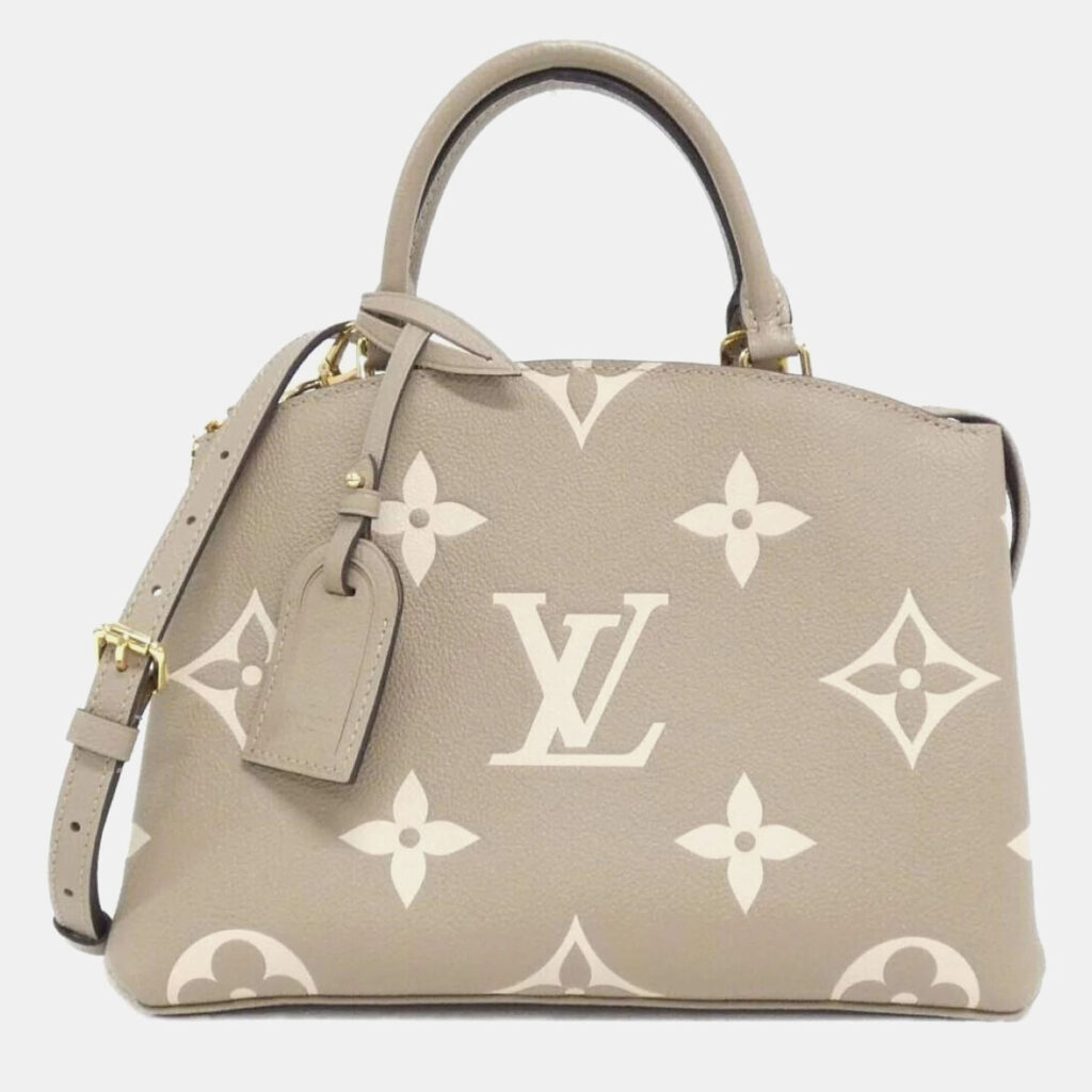 Louis Vuitton Petit Palais PM Tourterelle Bicolor Monogram Empreinte Leather Tote Bag Louis Vuitton Petit Palais PM Tourterelle Bicolor Monogram Empreinte Leather Tote Bag