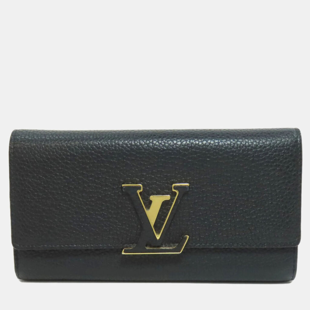 Louis Vuitton Capucines Noir Taurillon Leather Long Wallet Louis Vuitton Capucines Noir Taurillon Leather Long Wallet