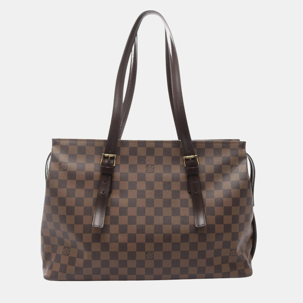 Louis Vuitton Chelsea Damier Ebene Canvas Shoulder Tote Bag Louis Vuitton Chelsea Damier Ebene Canvas Shoulder Tote Bag
