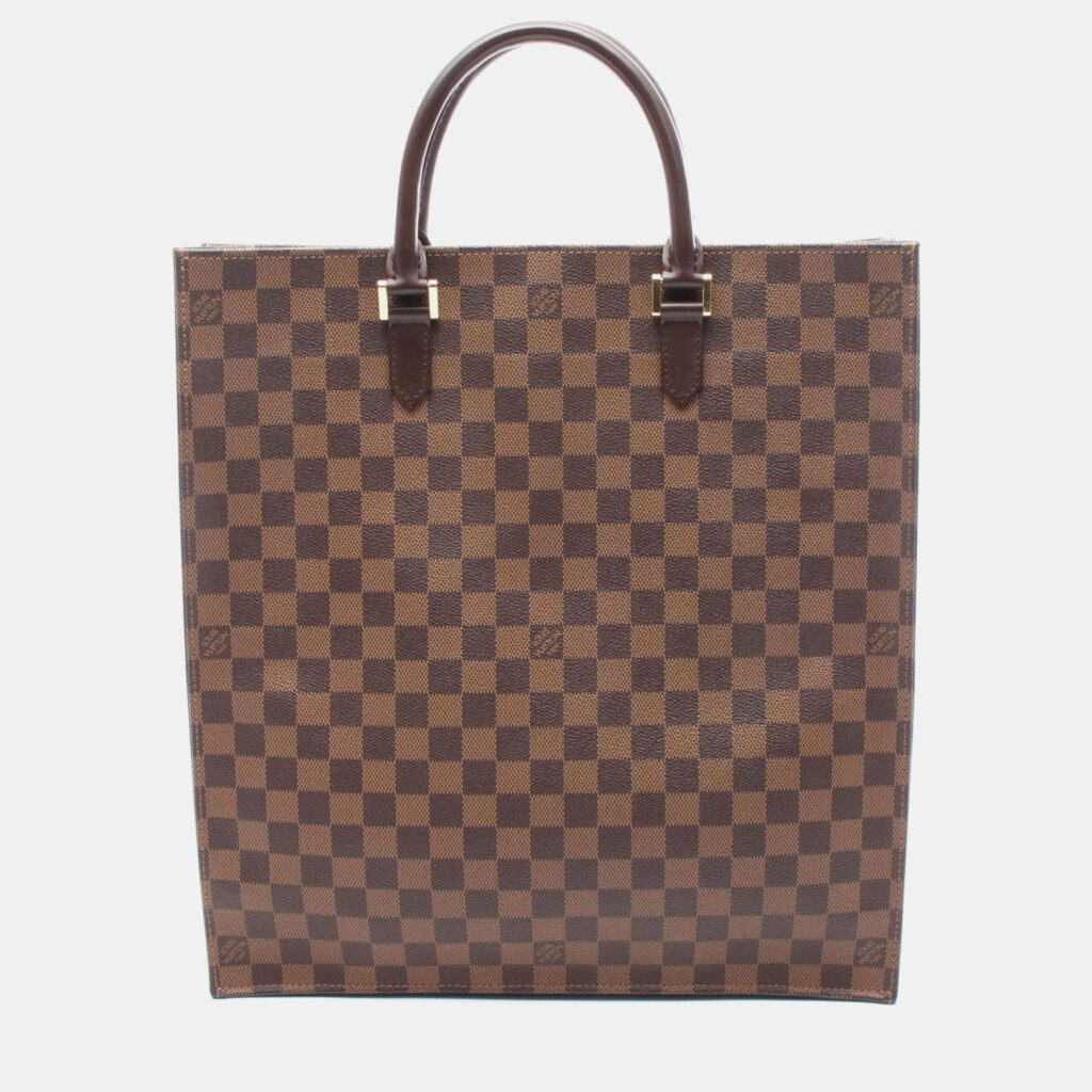 Louis Vuitton Sac Plat Damier Ebene Canvas Tote Bag Louis Vuitton Sac Plat Damier Ebene Canvas Tote Bag