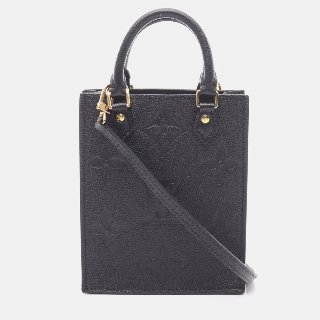 Louis Vuitton Petit Sac Plat Noir Monogram Empreinte Leather Shoulder Bag Louis Vuitton Petit Sac Plat Noir Monogram Empreinte Leather Shoulder Bag