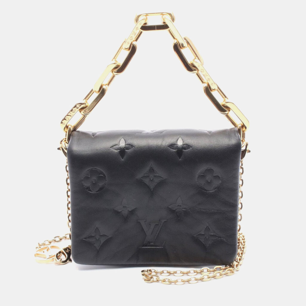 Louis Vuitton Coussin Black Monogram Embossed Leather Shoulder Bag Louis Vuitton Coussin Black Monogram Embossed Leather Shoulder Bag