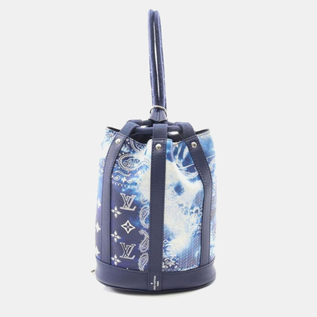 Louis Vuitton Randonnee PM Blue Monogram Leather and Canvas Backpack