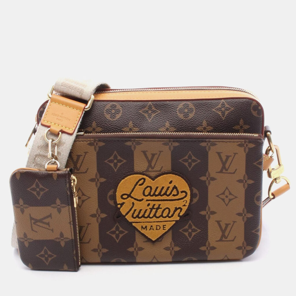 Louis Vuitton Nigo Trio Messenger Monogram Stripe Canvas Crossbody Bag