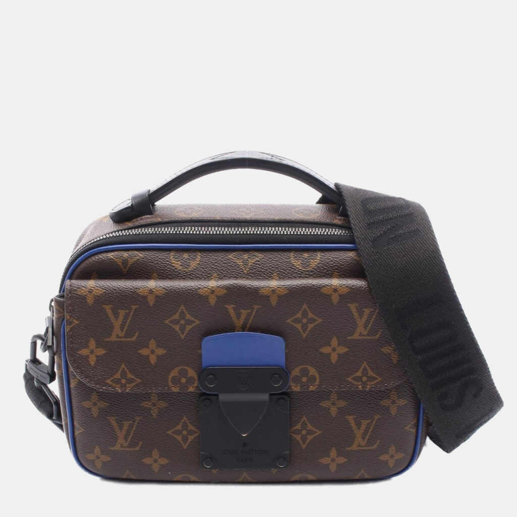 Louis Vuitton S Lock Messenger Monogram Macassar Canvas Shoulder Bag
