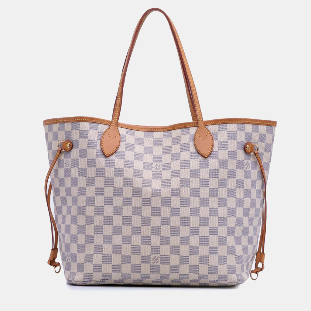 Louis Vuitton White Damier Azur Neverfull MM Louis Vuitton White Damier Azur Neverfull MM