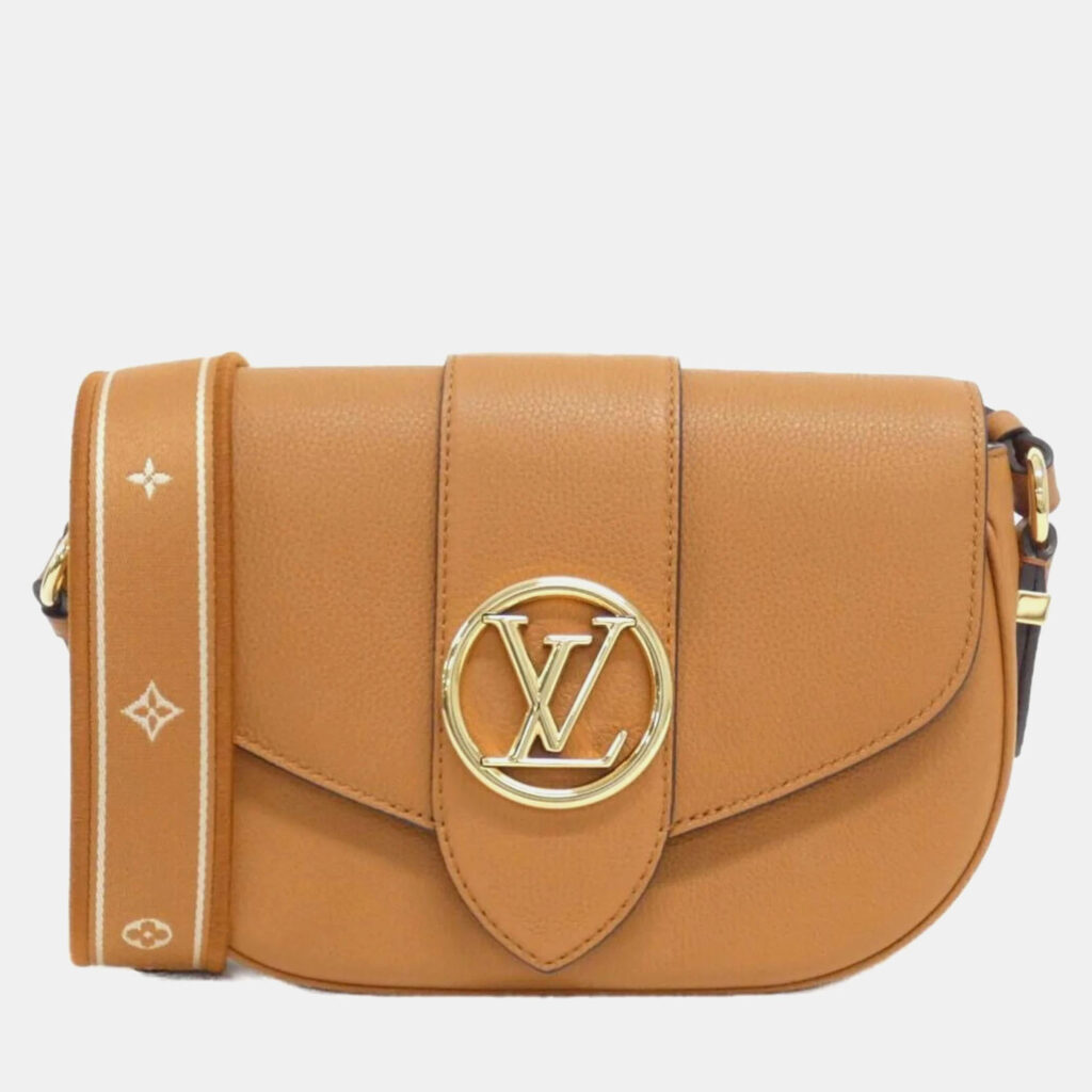 Louis Vuitton Pont Neuf Soft MM Sienne Leather Shoulder Bag