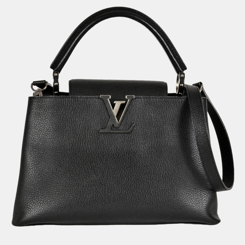 Louis Vuitton Capucines MM Black Leather Shoulder Bag Louis Vuitton Capucines MM Black Leather Shoulder Bag