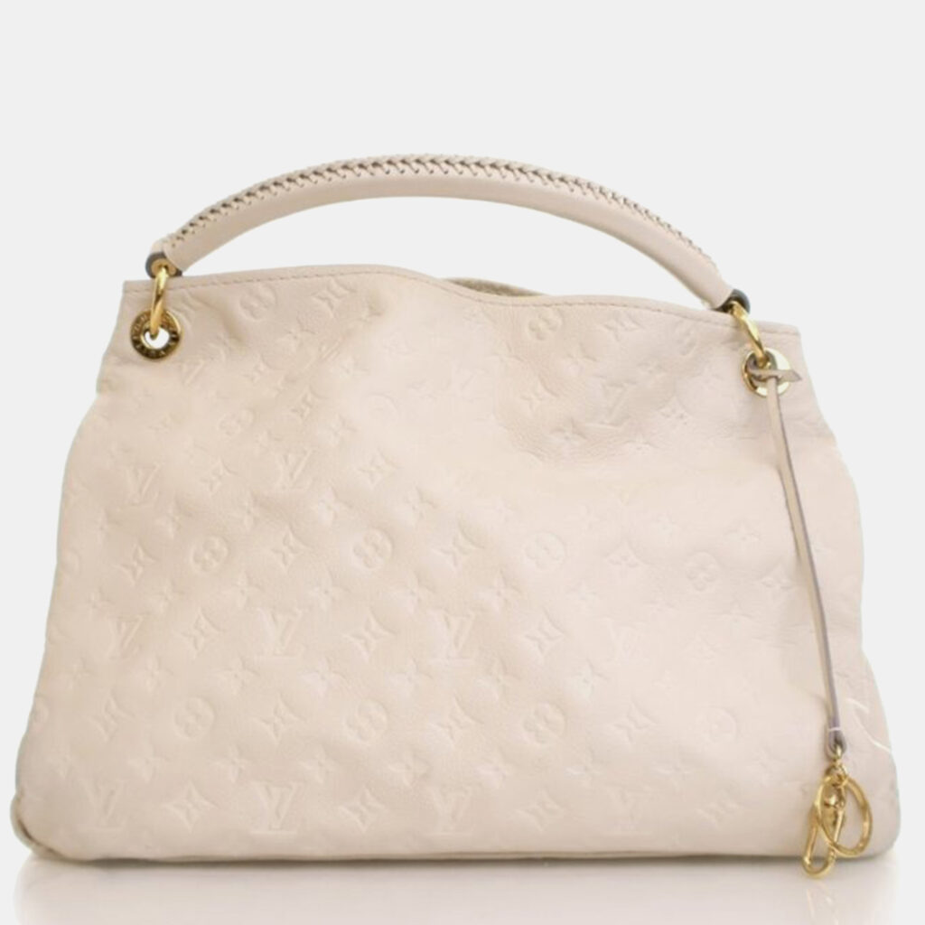 Louis Vuitton Artsy MM Cream White Monogram Empreinte Leather Shoulder Bag