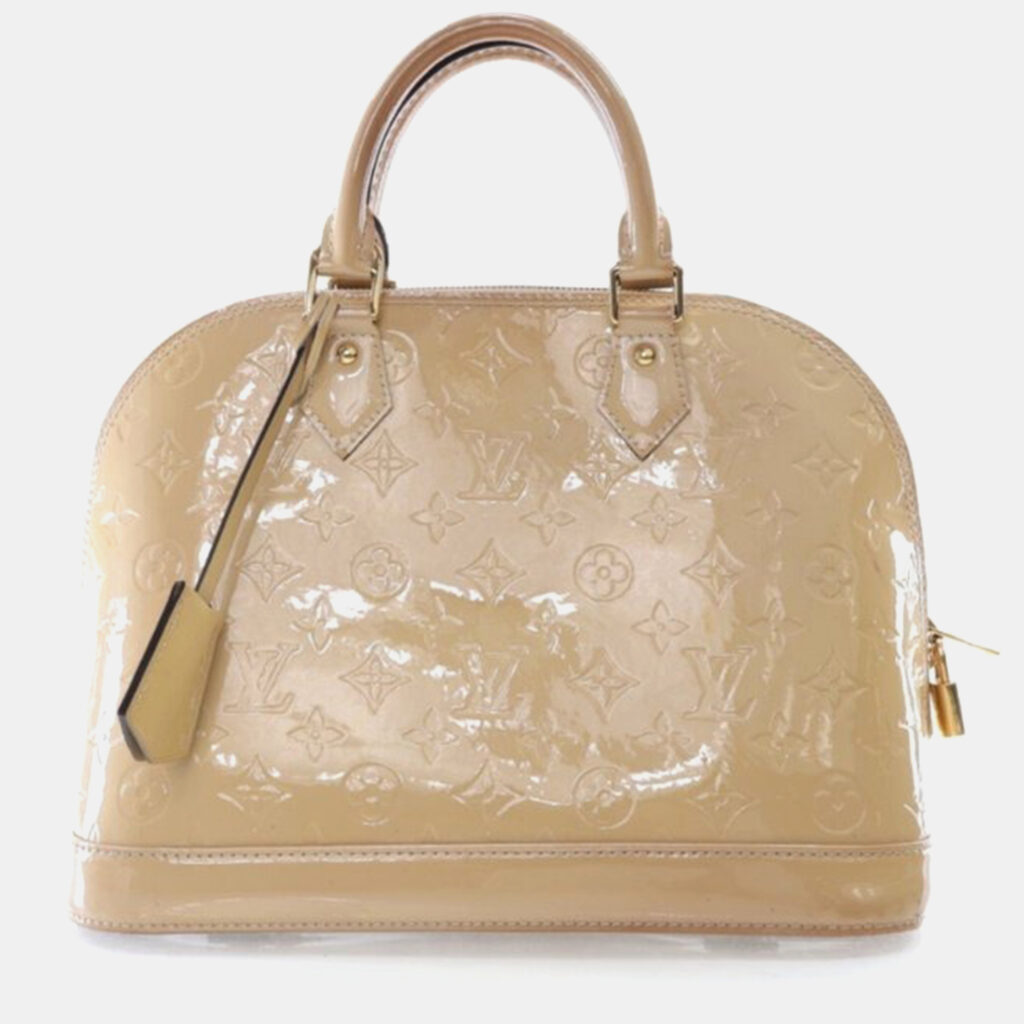 Louis Vuitton Alma PM Beige Monogram Vernis Leather Handbag Louis Vuitton Alma PM Beige Monogram Vernis Leather Handbag