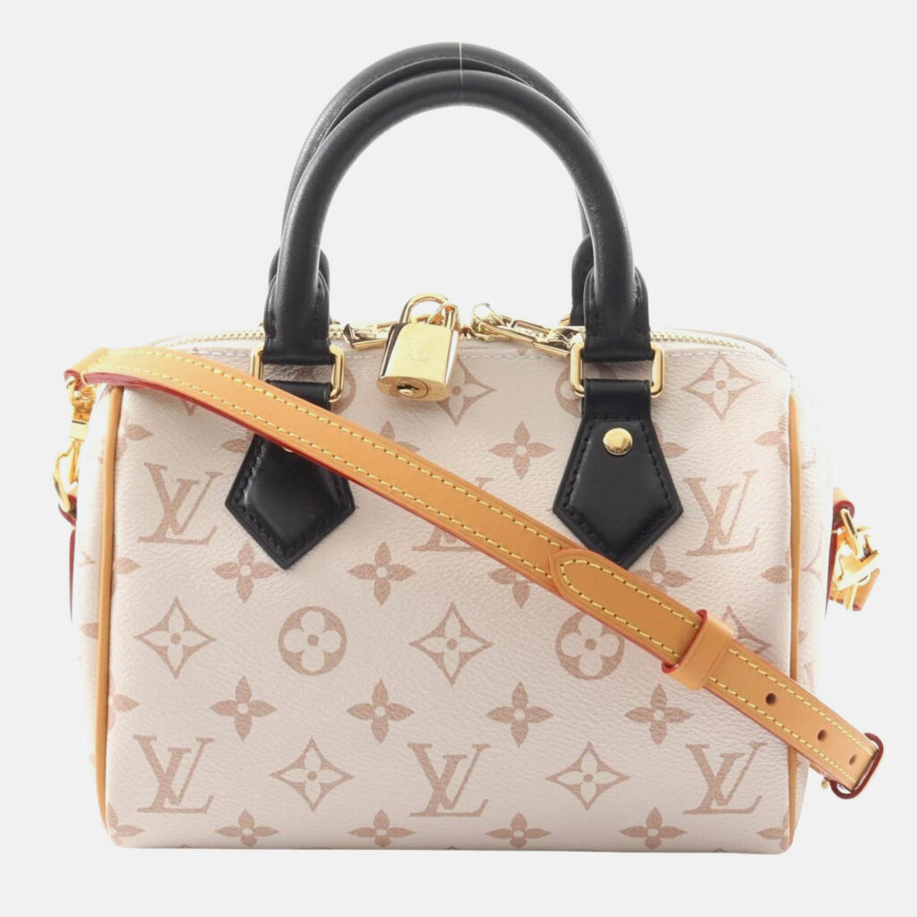 Louis Vuitton Speedy Bandouliere 20 Tricolour Monogram Coated Canvas Leather Handbag