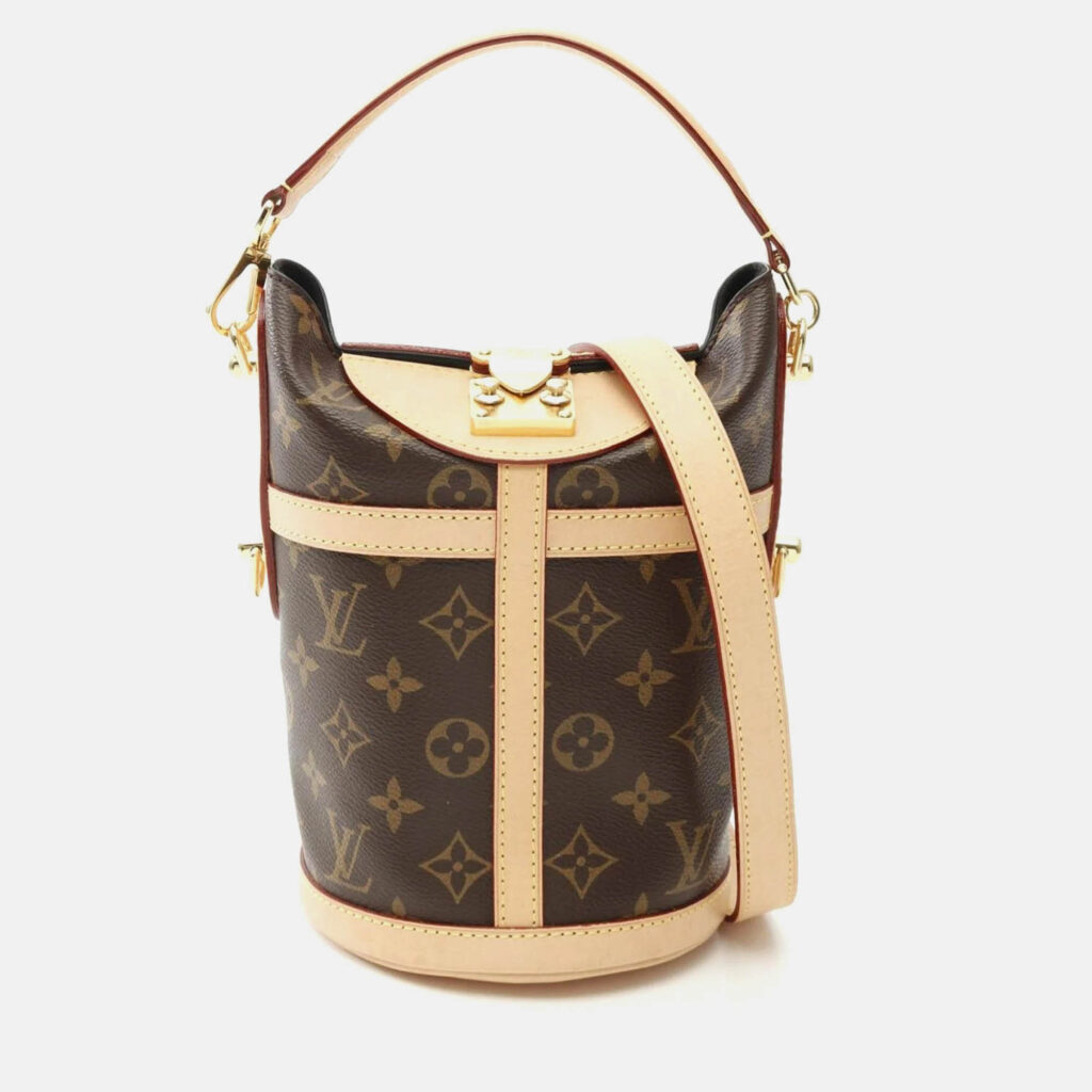 Louis Vuitton Duffle Brown Monogram Coated Canvas Leather Handbag
