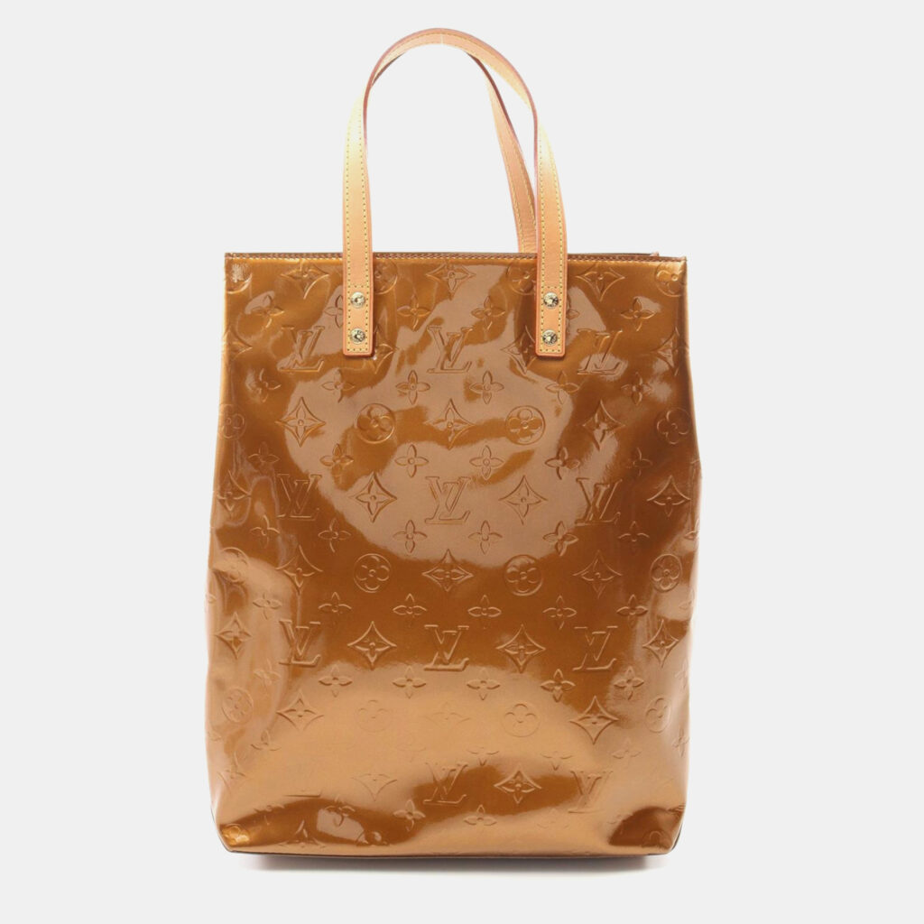 Louis Vuitton Lead Mm Tote Bag Vernis Leather Brown Bronze Louis Vuitton Lead Mm Tote Bag Vernis Leather Brown Bronze