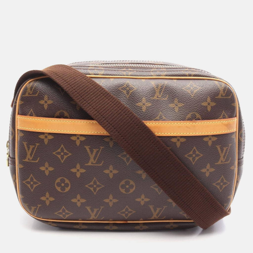 Louis Vuitton Reporter PM Brown Monogram Canvas Leather Crossbody Bag