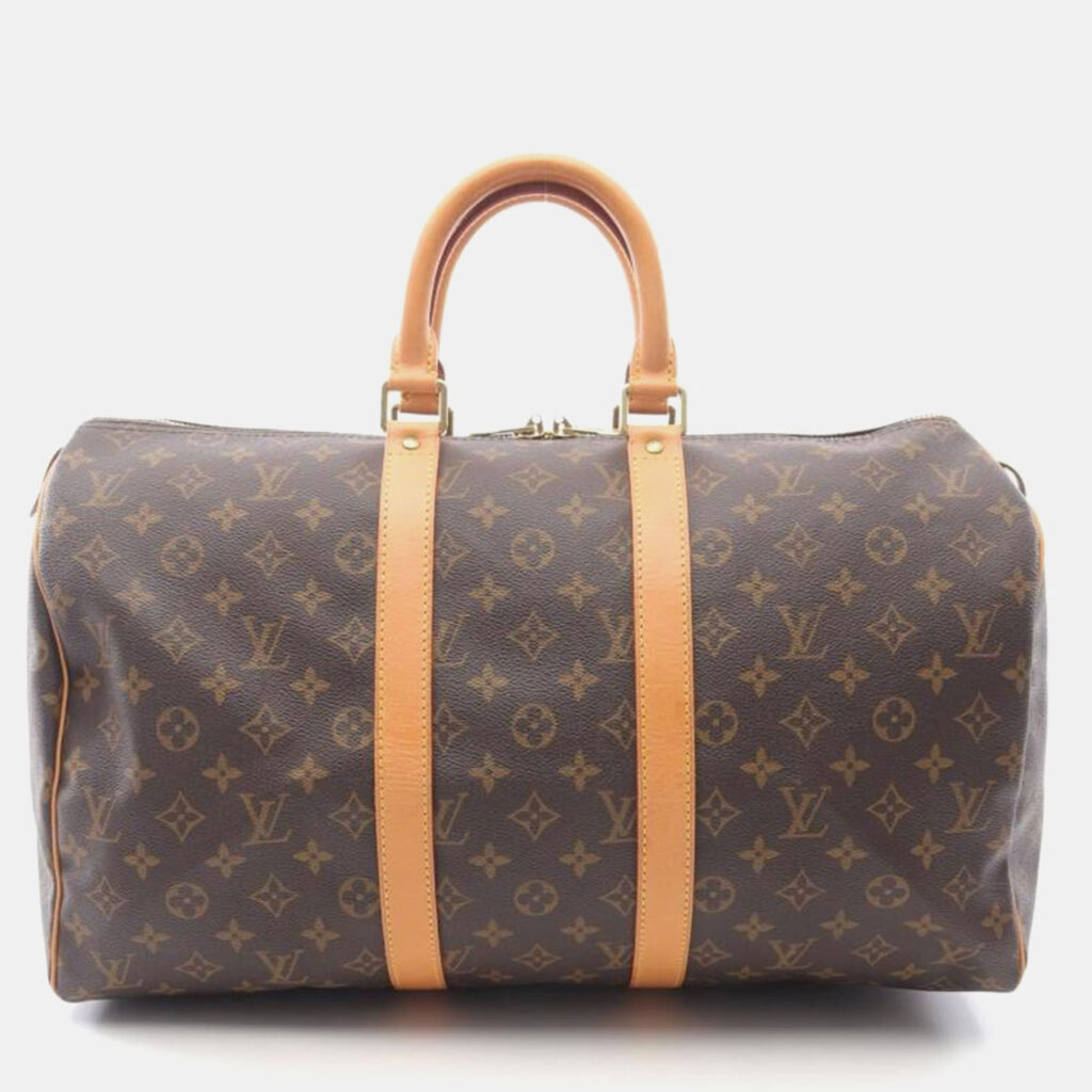 Louis Vuitton Keepall 45 Brown Monogram Canvas Travel Bag Louis Vuitton Keepall 45 Brown Monogram Canvas Travel Bag