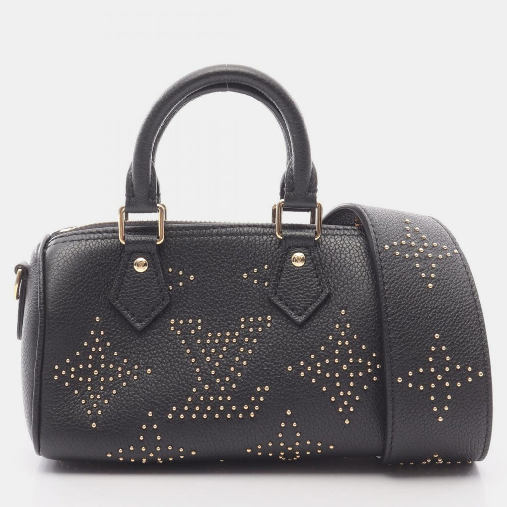 Louis Vuitton Nano Speedy Black Monogram Empreinte Leather Shoulder Bag Louis Vuitton Nano Speedy Black Monogram Empreinte Leather Shoulder Bag