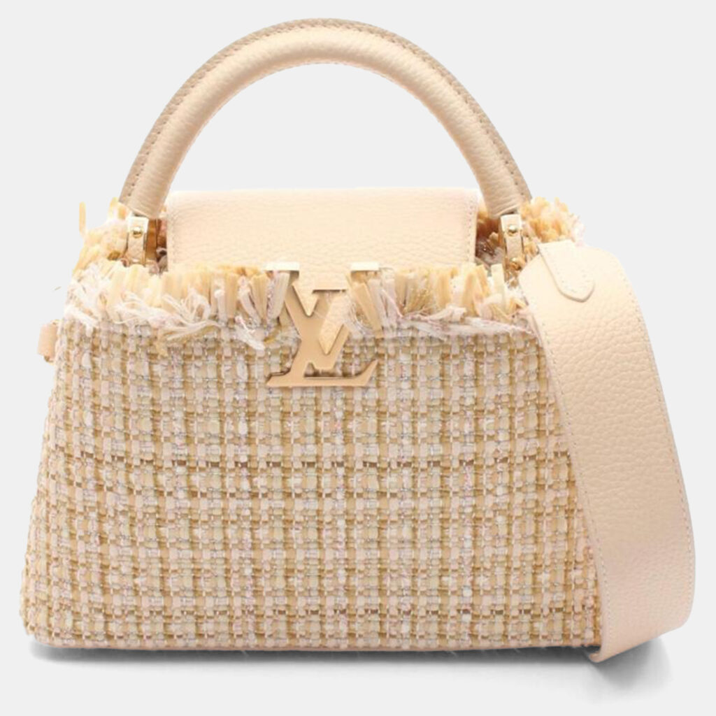 Louis Vuitton Capucines BB Tweed/Leather Top Handle Bag