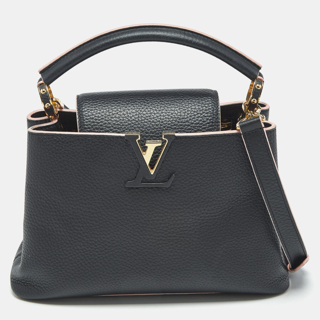 Louis Vuitton Black/Pink Taurillon Leather Capucines BB Bag