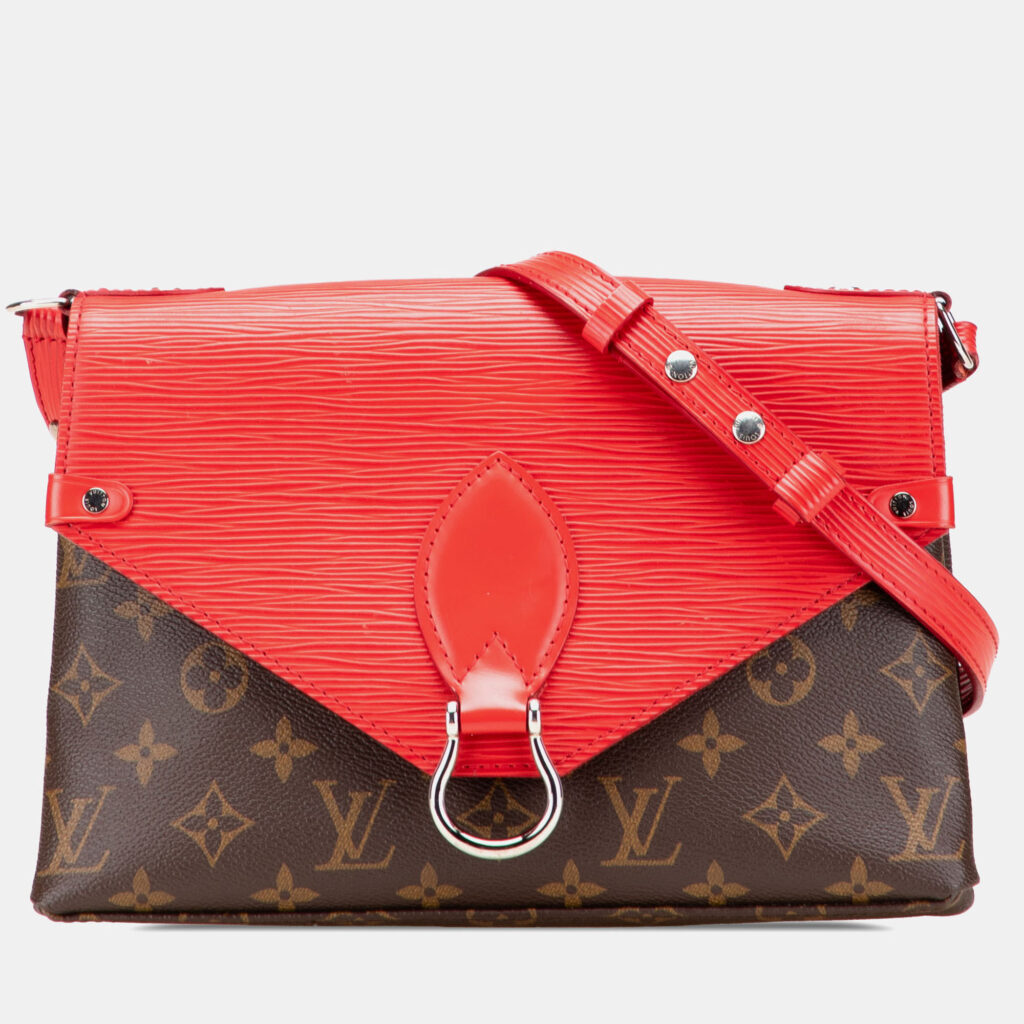Louis Vuitton Brown Red Monogram Epi Saint Michel