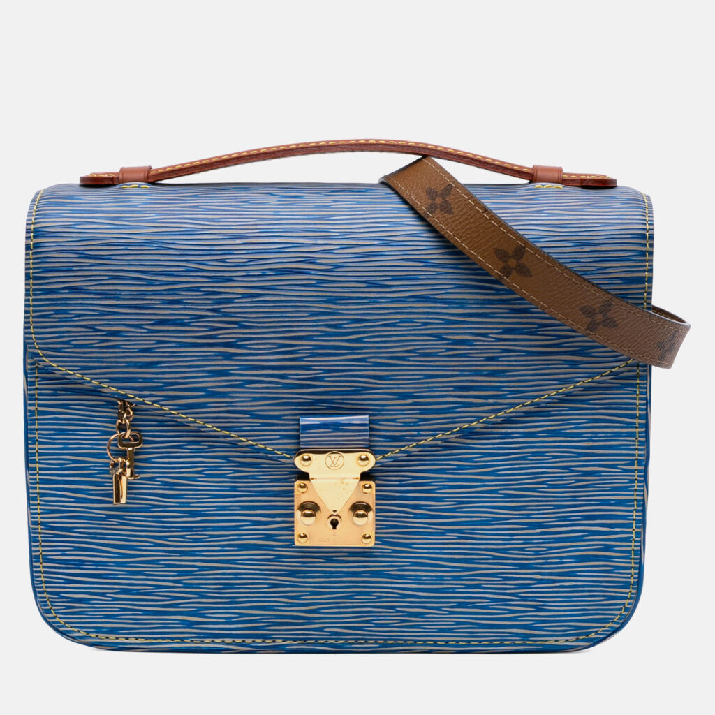 Louis Vuitton Blue Brown Epi Denim Pochette Metis Louis Vuitton Blue Brown Epi Denim Pochette Metis