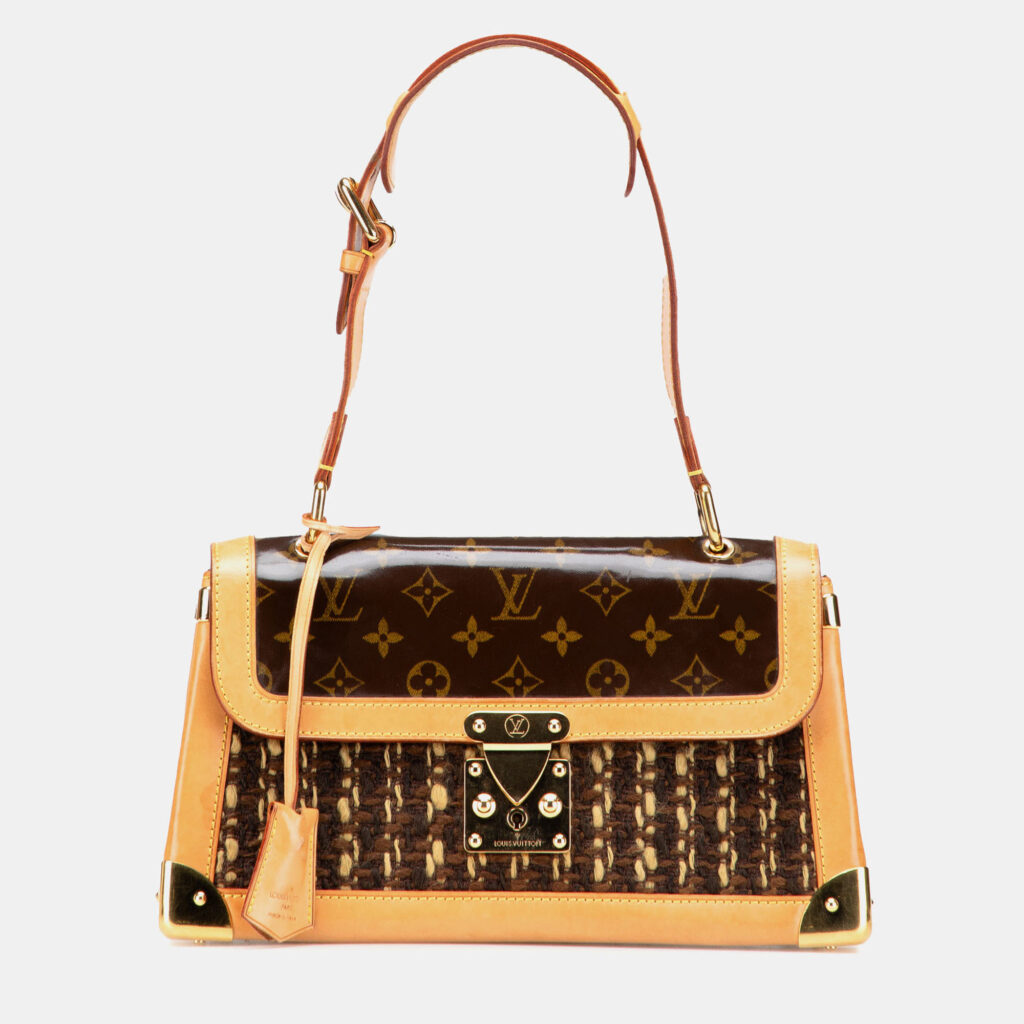 Louis Vuitton Brown Limited Edition Monogram Vinyl Tweedy Rabat