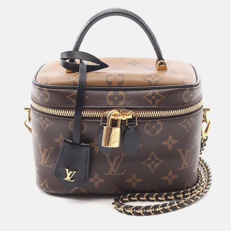 Louis Vuitton Vanity PM Monogram Reverse Canvas Leather Handbag